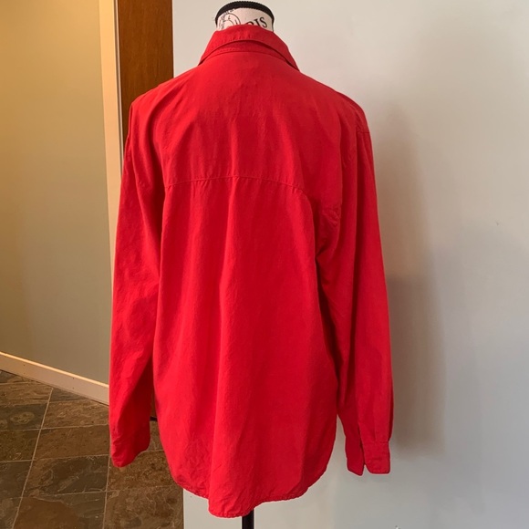Vintage Clio Long Sleeve Button Front Shirt Vibrant Red Women’s Medium - Picture 4 of 7